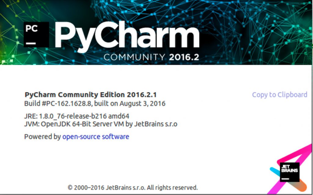 PyCharm loading screen